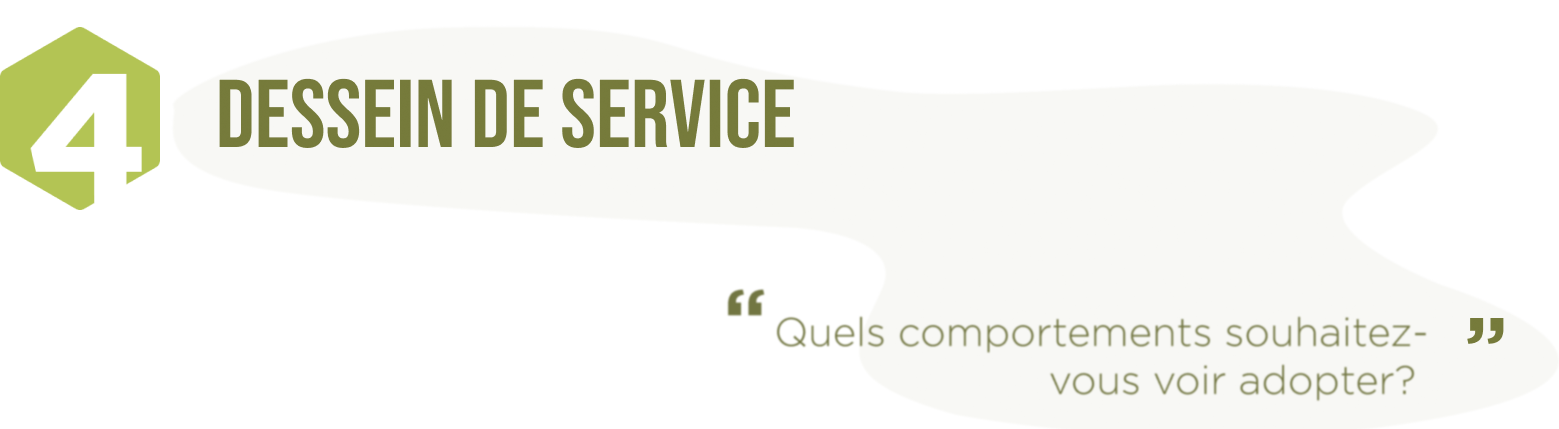 Dessein de service (Quels comportements souhaitez-vous voir adopter ?)